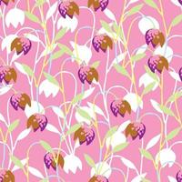 seamless pastel tulip flowers pattern on pink background , greeting card or fabric vector