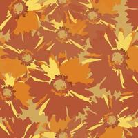 seamless abstract mixed hand drawn flowers pattern  background , greeting card or fabric vector