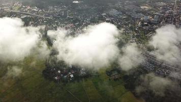 Aerial view Malays village at Bukit Mertajam from the moving cloud. video