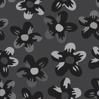 seamless cute pattern background with doodle monochrome flower , greeting card or fabric vector