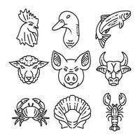 animal food icon outline vector
