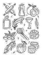 food icon outline set vector