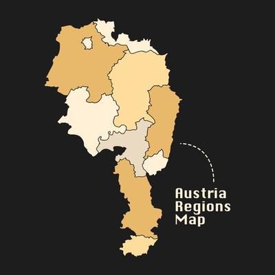 Austria regions map vector