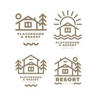 line logo coffee shop and restaurant bundle vector