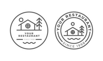 vector de paquete de cafetería y restaurante con logotipo de línea