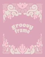 Groovy frame floral vector