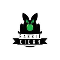 rabbit and apple cidar initial logo vector