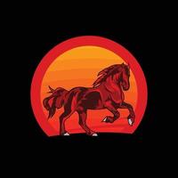 Wild horse running vector