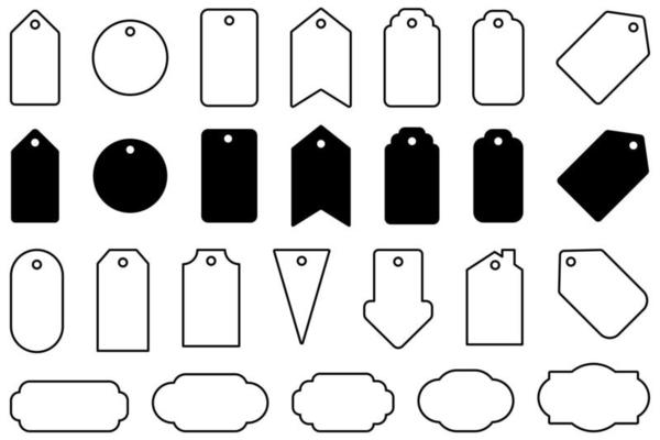 Price tag icon set. Large Collection of labels. Flat vector illustration