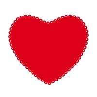 Heart icon with decorative border. Flat vector illustration
