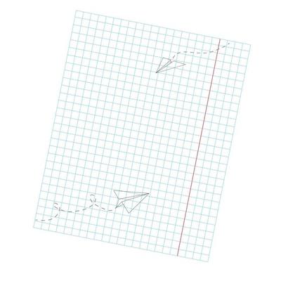 metaphor illustration with paper airplane flying. School notebook background. Vector cartoon school children and planes
