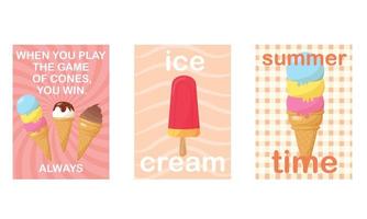 Ice Cream text on comic book background. Retro pop art comic style social media post, invitation or poster. Vector Illustration