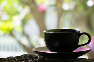 Ceramic cup of coffee natural background photo