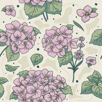 Pastel Hydrangeas Seamless Pattern vector