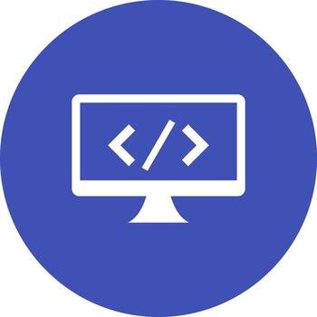 icono de fondo del círculo de programación vector