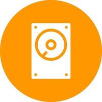 Hard Disk Circle Background Icon vector