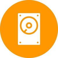 Hard Disk Circle Background Icon vector