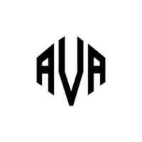 diseño de logotipo de letra ava con forma de polígono. ava polígono y diseño de logotipo en forma de cubo. ava hexágono vector logo plantilla colores blanco y negro. ava monograma, logotipo comercial e inmobiliario.