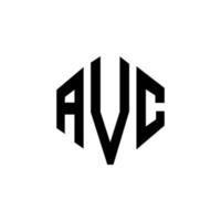 AVC letter logo design with polygon shape. AVC polygon and cube shape logo design. AVC hexagon vector logo template white and black colors. AVC monogram, business and real estate logo.