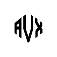 AVX letter logo design with polygon shape. AVX polygon and cube shape logo design. AVX hexagon vector logo template white and black colors. AVX monogram, business and real estate logo.