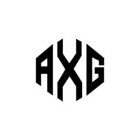 AXG letter logo design with polygon shape. AXG polygon and cube shape logo design. AXG hexagon vector logo template white and black colors. AXG monogram, business and real estate logo.