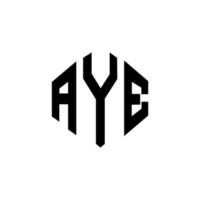 AYE letter logo design with polygon shape. AYE polygon and cube shape logo design. AYE hexagon vector logo template white and black colors. AYE monogram, business and real estate logo.