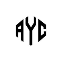 diseño de logotipo de letra ayc con forma de polígono. ayc polígono y diseño de logotipo en forma de cubo. ayc hexágono vector logo plantilla colores blanco y negro. monograma ayc, logotipo empresarial y inmobiliario.