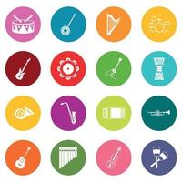 Musical instruments icons many colors set