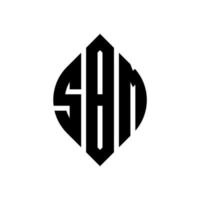 diseño de logotipo de letra de círculo sbm con forma de círculo y elipse. Letras de elipse sbm con estilo tipográfico. las tres iniciales forman un logo circular. sbm círculo emblema resumen monograma letra marca vector. vector