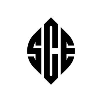 SCE circle letter logo design with circle and ellipse shape. SCE ellipse letters with typographic style. The three initials form a circle logo. SCE Circle Emblem Abstract Monogram Letter Mark Vector. vector