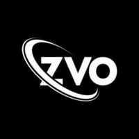 logotipo de zvo. letra zvo. diseño del logotipo de la letra zvo. logotipo de iniciales zvo vinculado con círculo y logotipo de monograma en mayúsculas. tipografía zvo para tecnología, negocios y marca inmobiliaria. vector