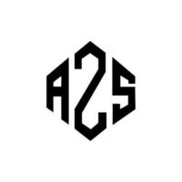 AZS letter logo design with polygon shape. AZS polygon and cube shape logo design. AZS hexagon vector logo template white and black colors. AZS monogram, business and real estate logo.