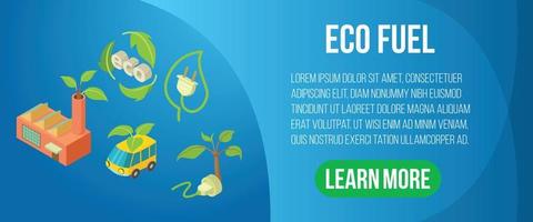 banner de concepto de combustible ecológico, estilo isométrico vector