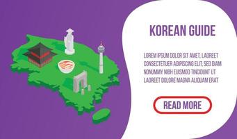 banner de concepto de guía coreana, estilo isométrico vector