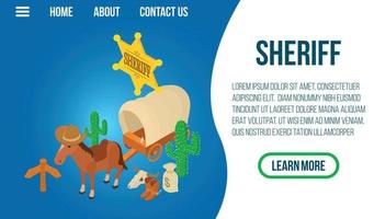 Sheriff concept banner, isometric style vector