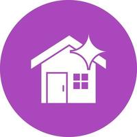Clean House Circle Background Icon vector