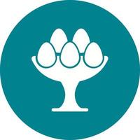 Eggs Holder Circle Background Icon vector