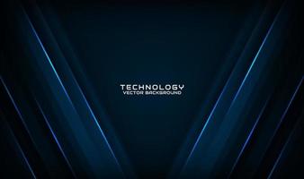 3D blue technology abstract background overlap layer on dark space with light line effect decoration. Graphic design element future style concept for banner, flyer, card, brochure, or landing page vector