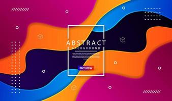 Abstract 3D colorful geometric background overlap layer on bright space with dynamic waves effect decoration. Modern template element liquid style concept for flyer, banner, cover, or landing page vector