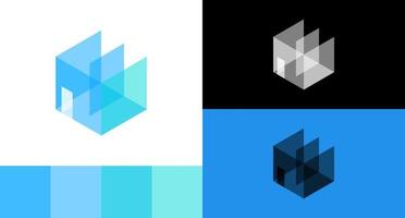 Blue Triangle Logo Design Concept vector