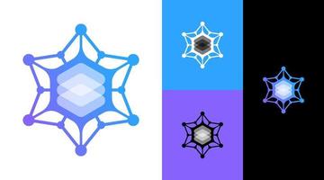 Wire Circuit Line Hexagonal Technology Logo Design Concept vector