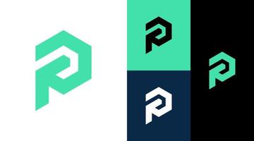 Hexagonal P Letter Monogram Business Corporate Logo Design Concept vector
