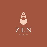 diseño de ilustración de círculo de vector de bienestar de spa de logotipo de balance de roca de piedra, logotipo zen.