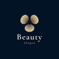 luxury and elegant gold colored pearl shell logo template vector