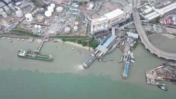 Aerial view Butterworth ferry terminal. video