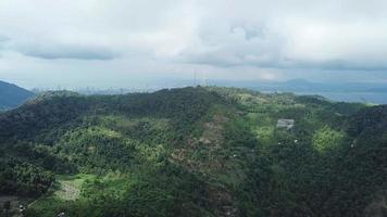 Aerial panning green plantation at Ayer Itam, Pulau Pinang. video