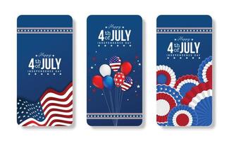 Mobile phone american flag illustration for america united states national day 4th july with blue background vector