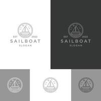 Ilustración de vector de plantilla de diseño de icono de logotipo de velero