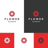 Flower logo icon flat design template vector