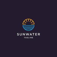 Sun water logo icon design template vector illustration